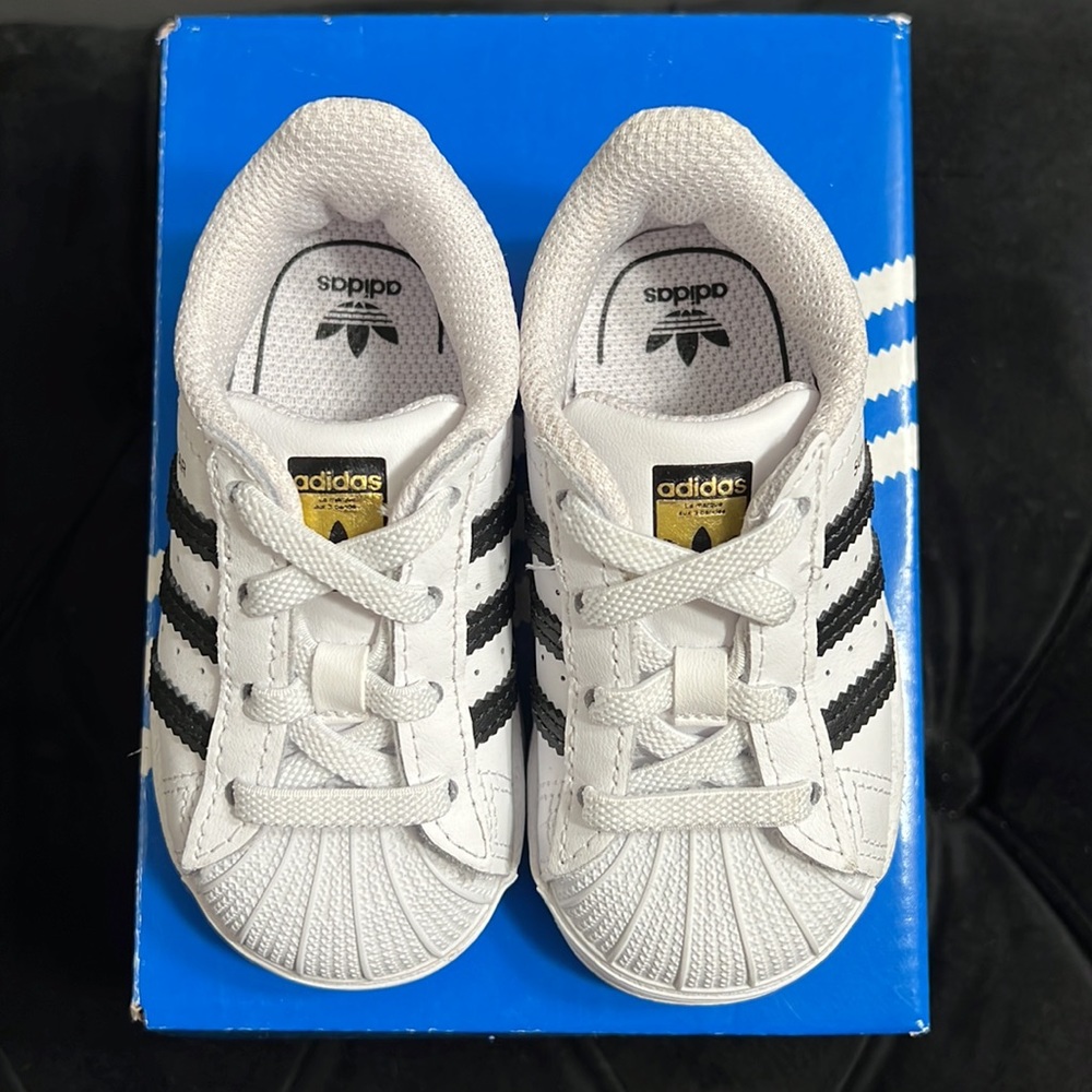 adidas Kids White and Black Sneakers